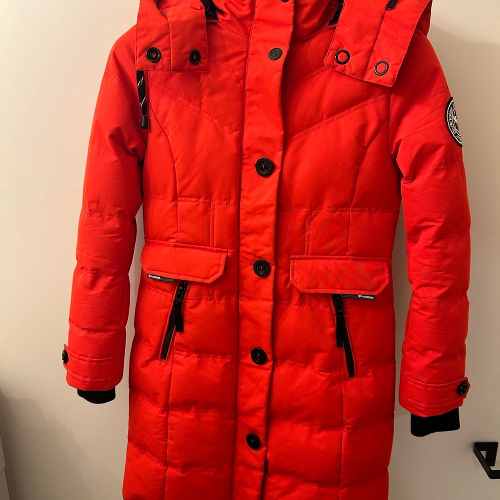 Red winter coat